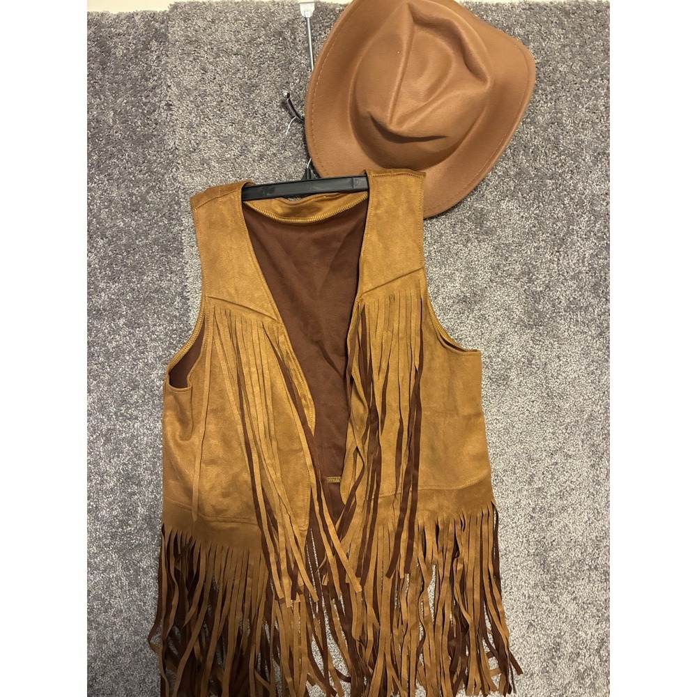 Cowgirl Costume Vest Hat And Accessories Women's Xl
